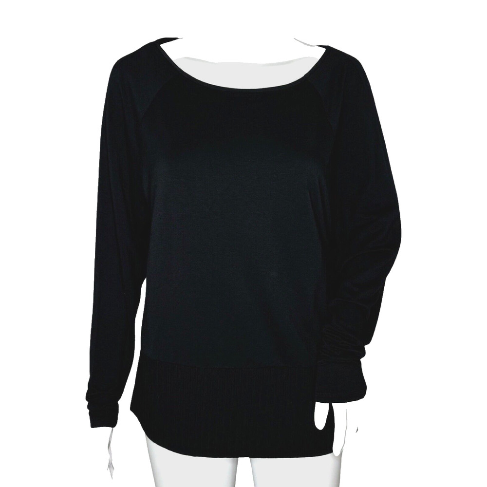M Magaschoni Shirt Women Medium Black Office Casual Neutral Minimalist‎
